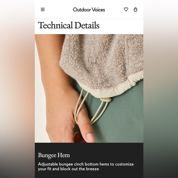 NWT Outdoor Voices MegaFleece Snap Up Hoodie wool - Picture 9 of 12